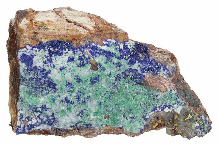 Azurite and Malachite Association on Matrix - Morocco #217795